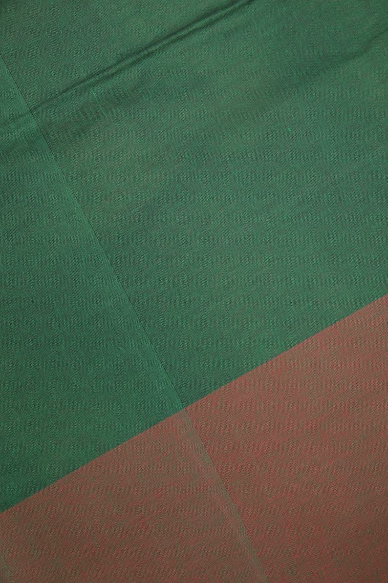 Basil Green Kovai Cotton Sarees with Without Zari Zari Buttis (small Dots Or Motifs) view 3