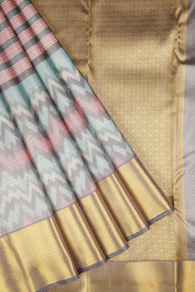 Crepe Pink Soft Silk Sarees with Without Zari Zari Stripes view 1