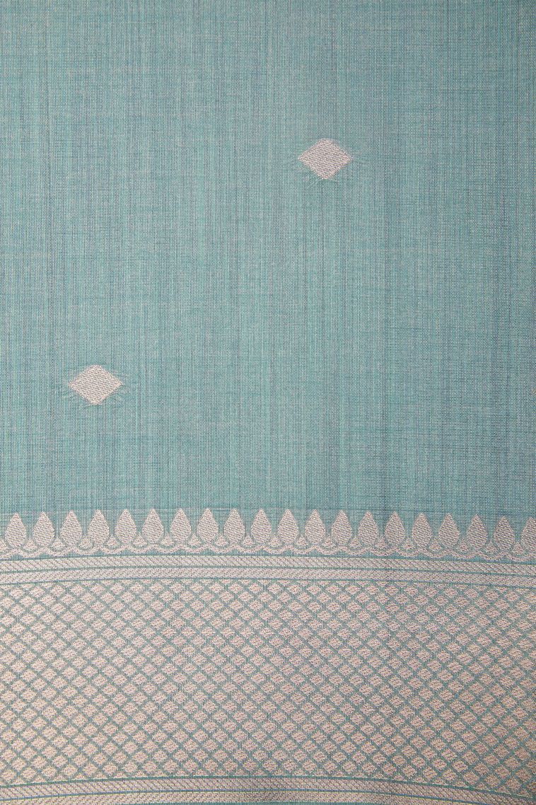 Blush Pink Tussar Saree with Without Zari Zari Buttis (small Dots Or Motifs) view 3