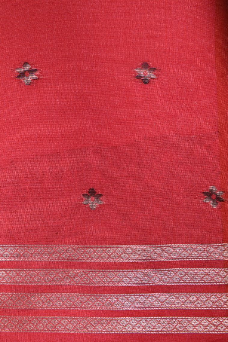 Gray Black Tussar Saree with Bronze Zari Buttis (small Dots Or Motifs) view 3