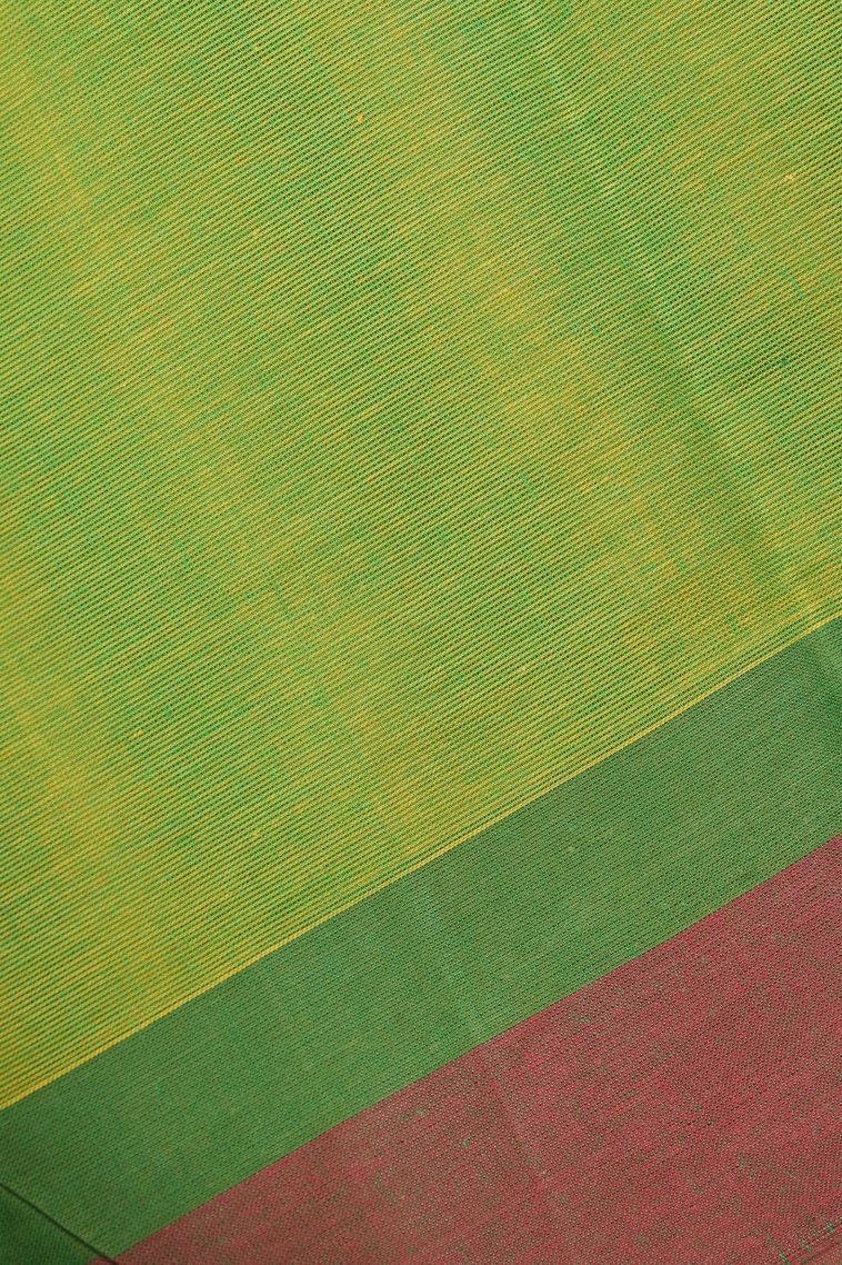 Lime Green Kovai Cotton Sarees with Without Zari Zari Buttis (small Dots Or Motifs) view 3