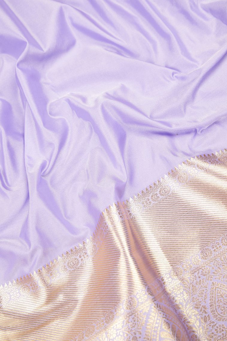 Apple Red Samudrika Pattu with Copper Zari Floral Patterns view 3