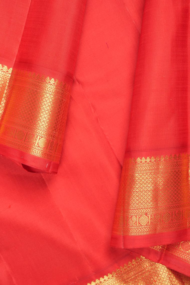 Bottle Green Kanchipuram Silk Sarees with Gold Zari Buttis (small Dots Or Motifs) view 3
