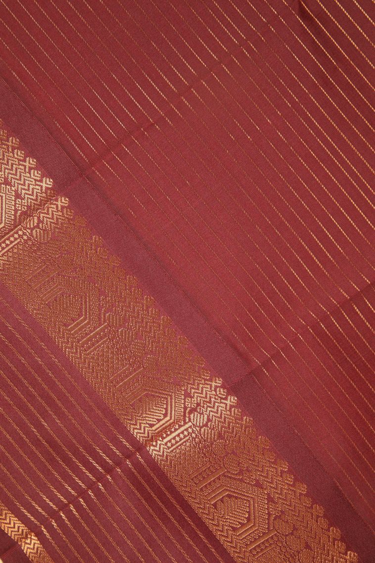 Alabaster White Visiri Madippu Silk Sarees with Copper Zari Checks view 3