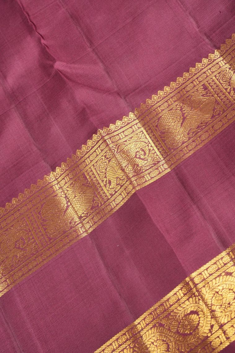 Candy Orange Kanchipuram Silk Sarees with Gold Zari Buttis (small Dots Or Motifs) view 3