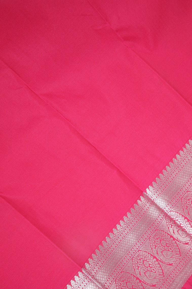 Admiral Blue Visiri Madippu Silk Sarees with Silver Zari Stripes view 3