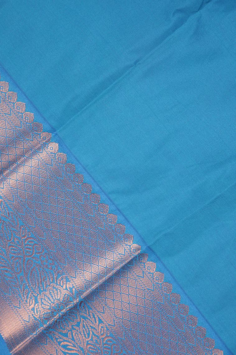 Strawberry Pink Visiri Madippu Silk Sarees with Copper Zari Buttis (small Dots Or Motifs) view 3