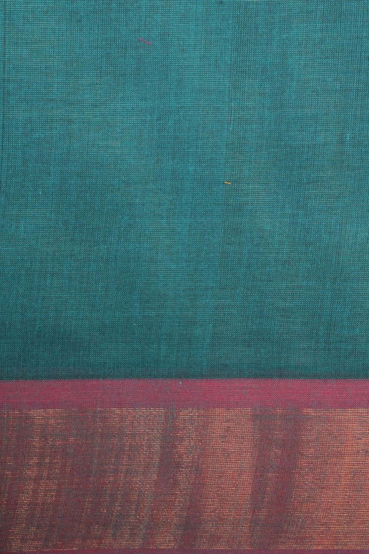 Ocean Blue Kovai Cotton Sarees with Without Zari Zari Checks view 3