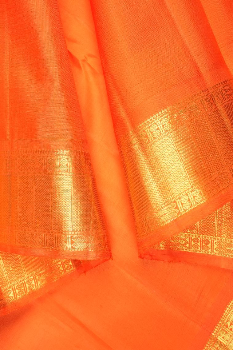 Basil Green Kanchipuram Silk Sarees with Gold Zari Buttis (small Dots Or Motifs) view 3
