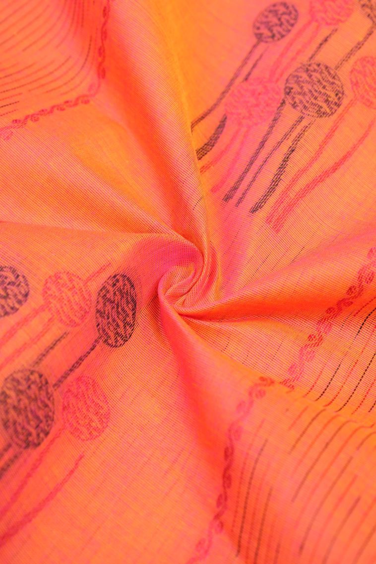 Mauve Kovai Cotton Sarees with Without Zari Zari Buttis (small Dots Or Motifs) view 4