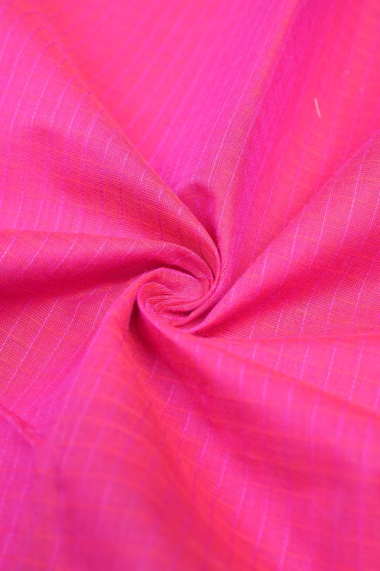 Ballet Pink Kovai Cotton Sarees with Without Zari Zari Checks view 4
