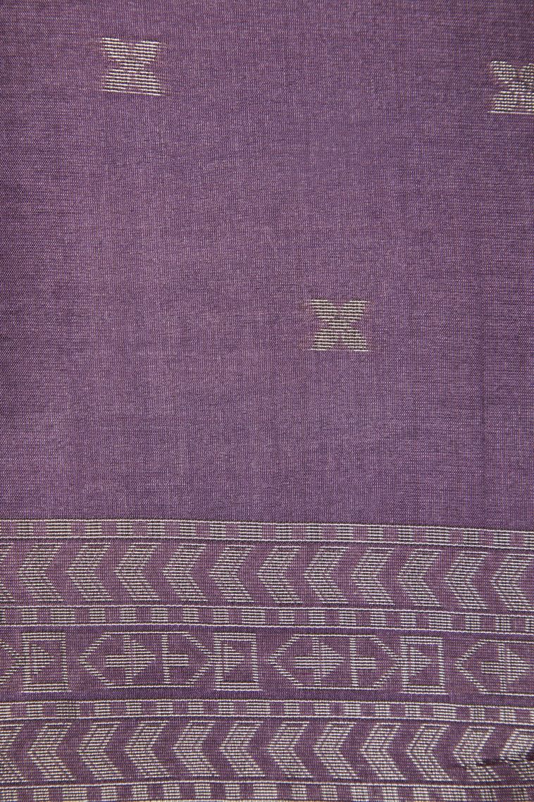 Pistachio Green Tussar Saree with Bronze Zari Stripes view 3