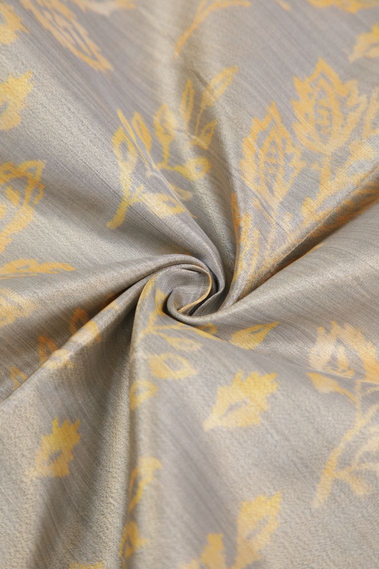 Granite Black Soft Silk Sarees with Without Zari Zari Floral Patterns view 4