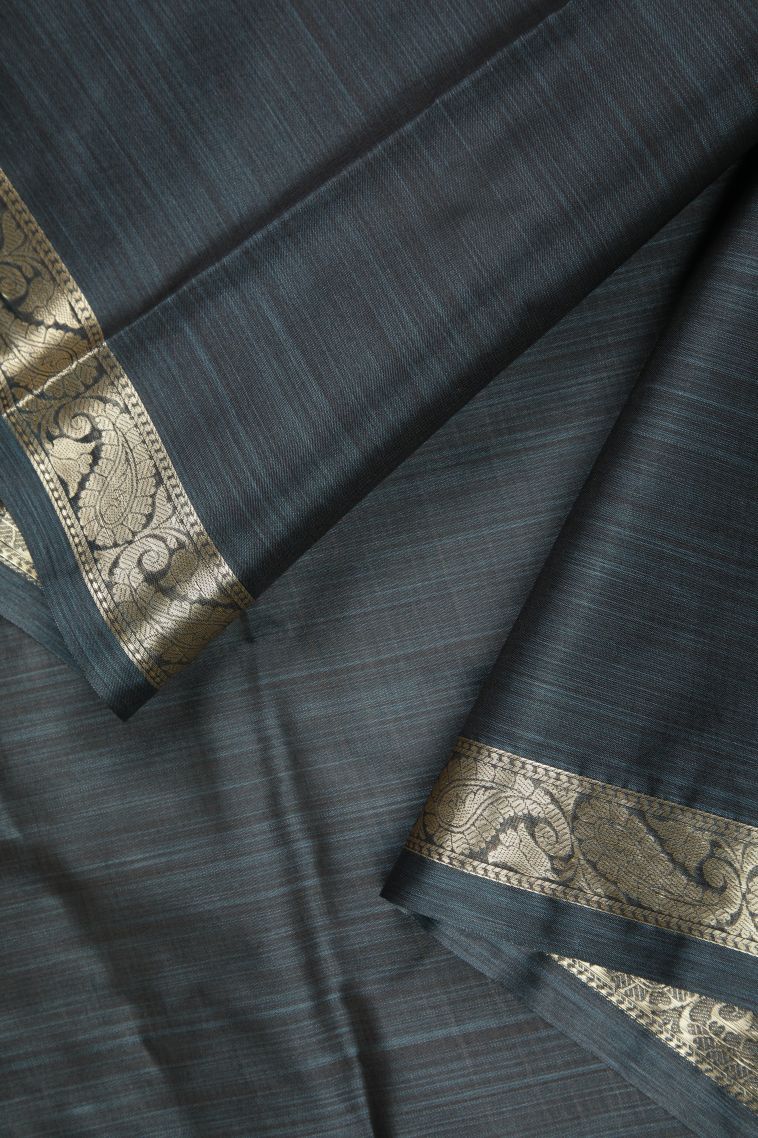 Jungle Black Soft Silk Sarees with Without Zari Zari Floral Patterns view 3