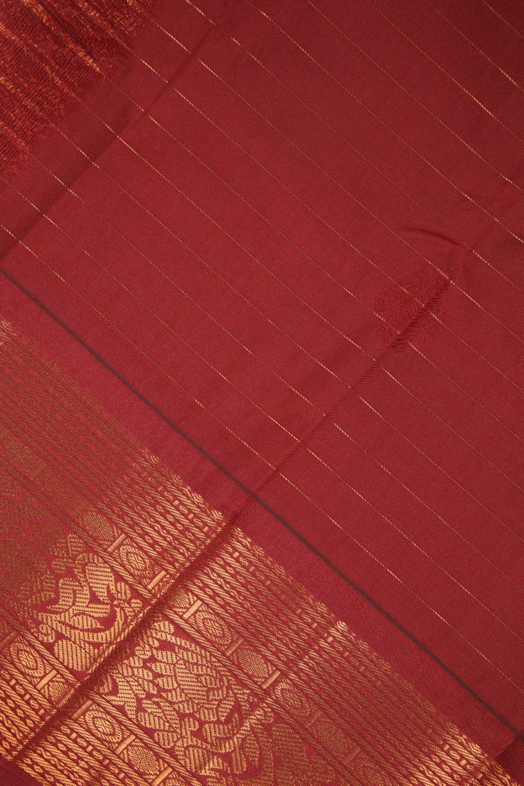 Lavender Purple Visiri Madippu Silk Sarees with Copper Zari Checks view 3
