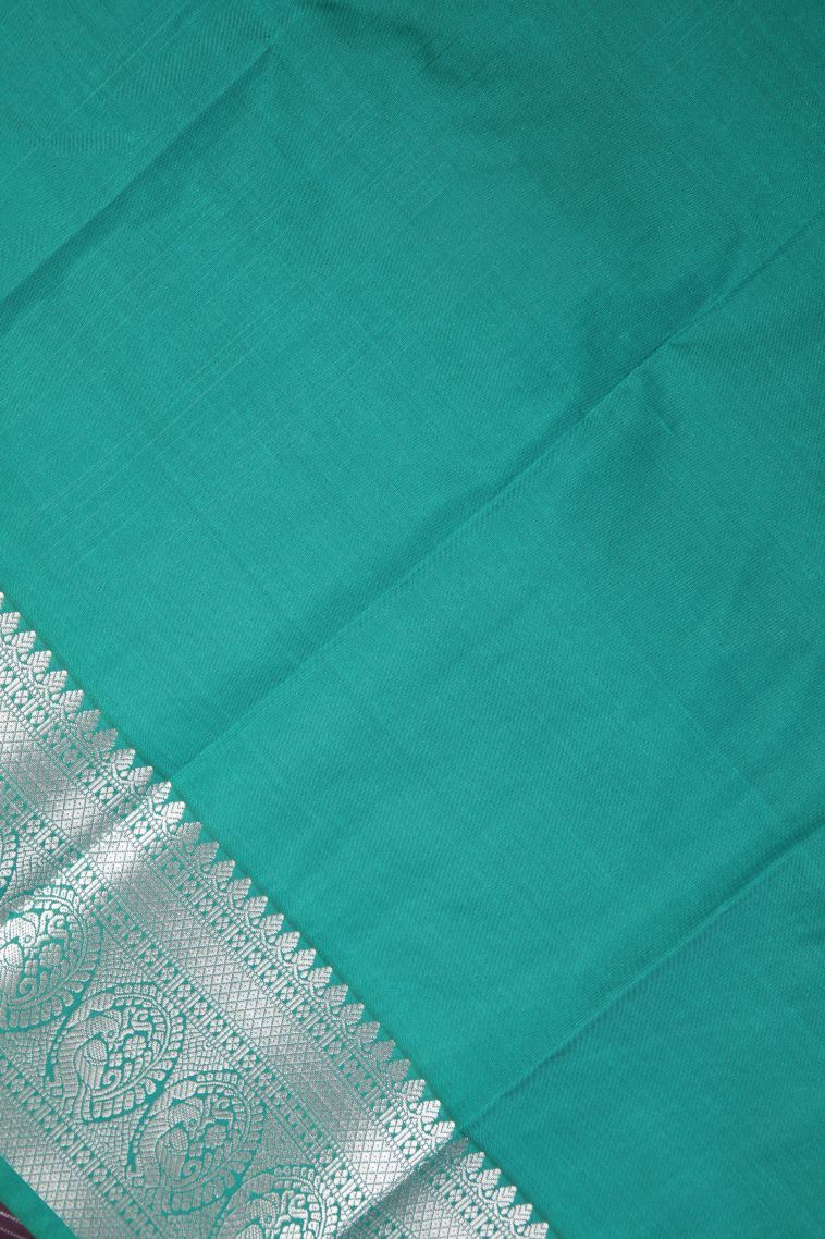 Mulberry Purple Visiri Madippu Silk Sarees with Silver Zari Stripes view 3