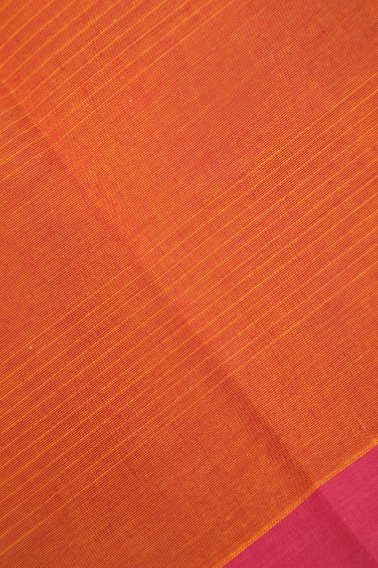 Apricot Orange Kovai Cotton Sarees with Without Zari Zari Buttis (small Dots Or Motifs) view 3
