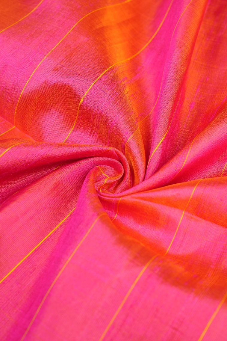 Strawberry Pink Soft Silk Saree with Without Zari Zari Plain view 4