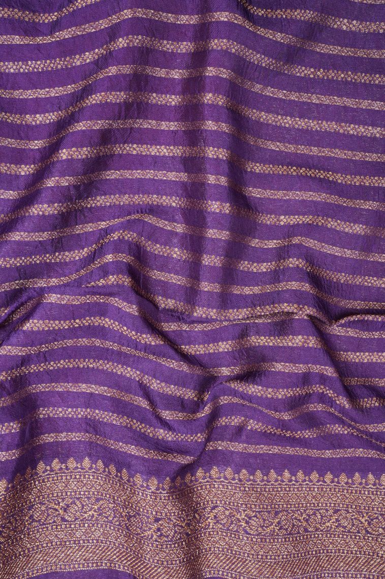 Rouge Pink Banaras Sarees with Copper Zari Buttis (small Dots Or Motifs) view 3