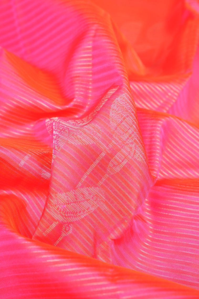 Strawberry Pink Soft Silk Saree with Silver Zari The Soft Silk Saree In Yellow Captures The Essence Of Tradition With I view 4