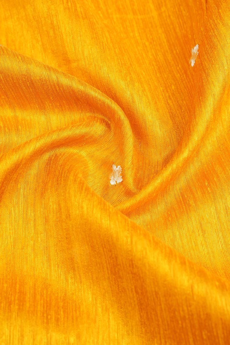 Gold Tussar Saree with Without Zari Zari Buttis (small Dots Or Motifs) view 4