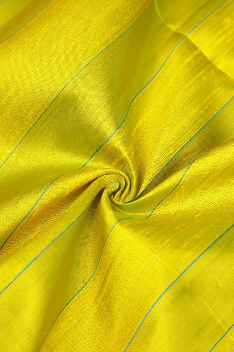 Chartreuse Green Soft Silk Saree with Silver Zari Plain view 4