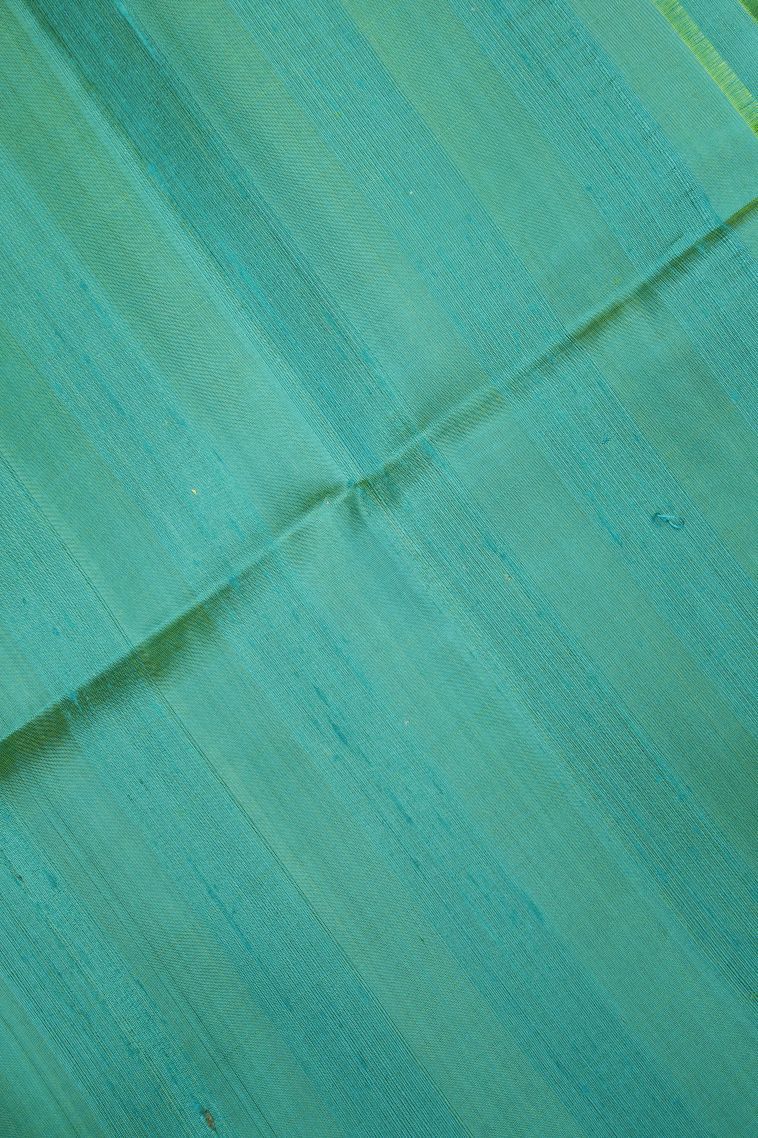 Chartreuse Green Soft Silk Saree with Silver Zari Plain view 3