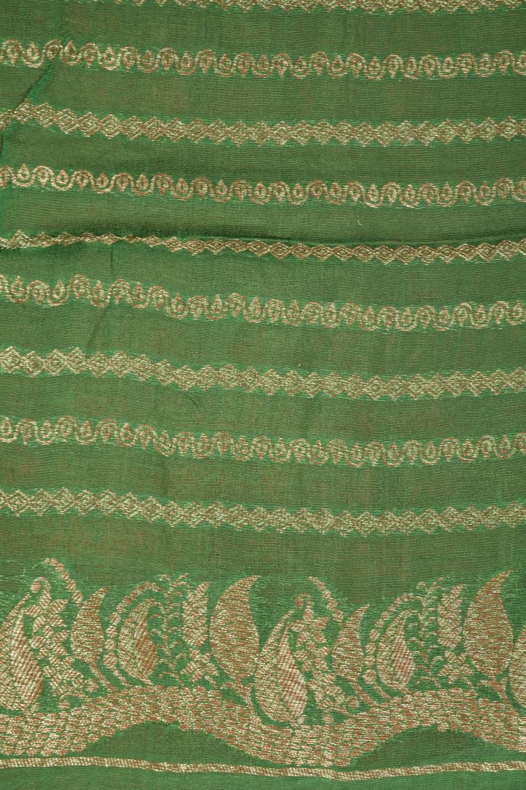 Candy Red Banaras Sarees with Copper Zari Buttis (small Dots Or Motifs) view 3