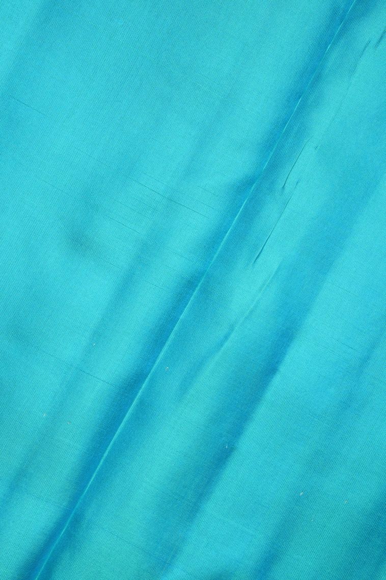 Admiral Blue Soft Silk Saree with Silver Zari Floral Patterns view 3