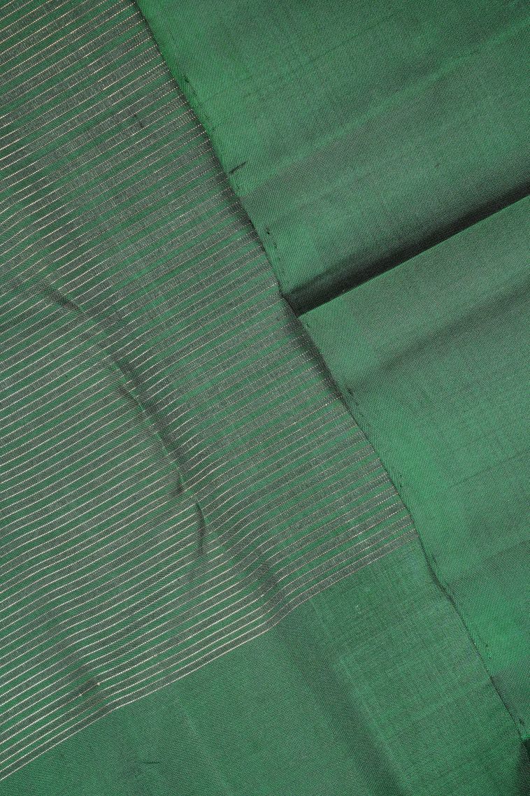 Fuscia Pink Soft Silk Saree with Silver Zari Stripes view 3