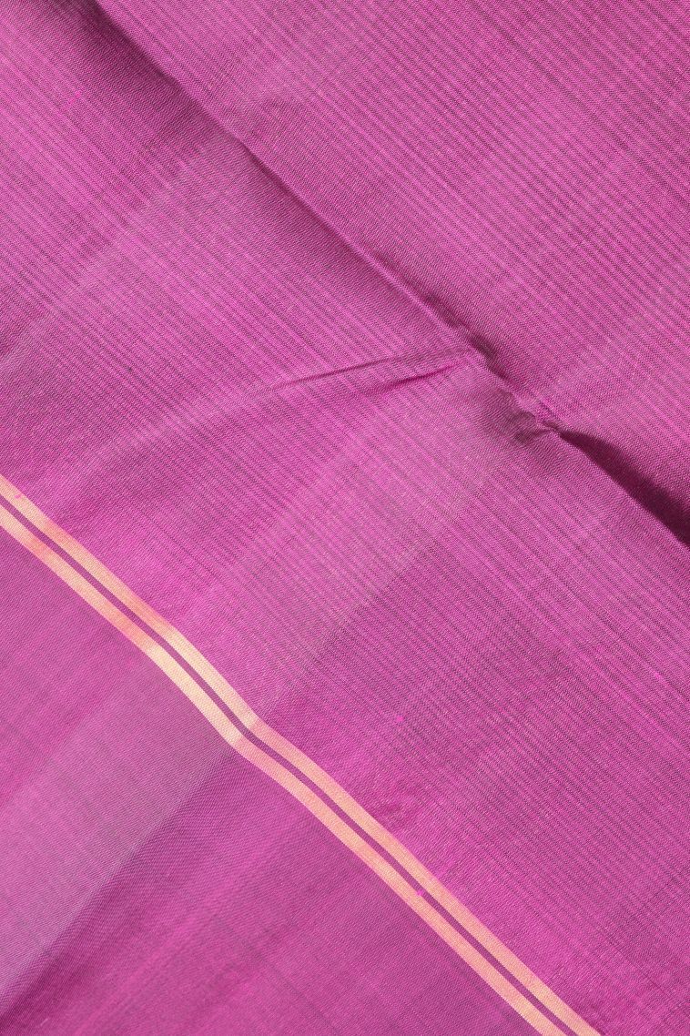 Lime Green Soft Silk Saree with Silver Zari Stripes view 3