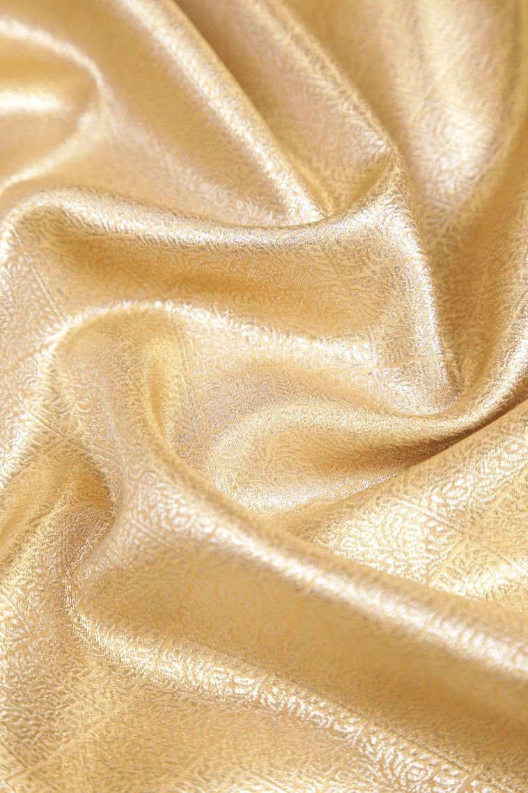 Cream White Tissue Silk Sarees with Silver Zari Floral Patterns view 4