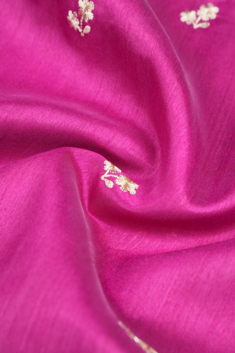 Magenta Purple Tussar Saree with Without Zari Zari Buttis (small Dots Or Motifs) view 4