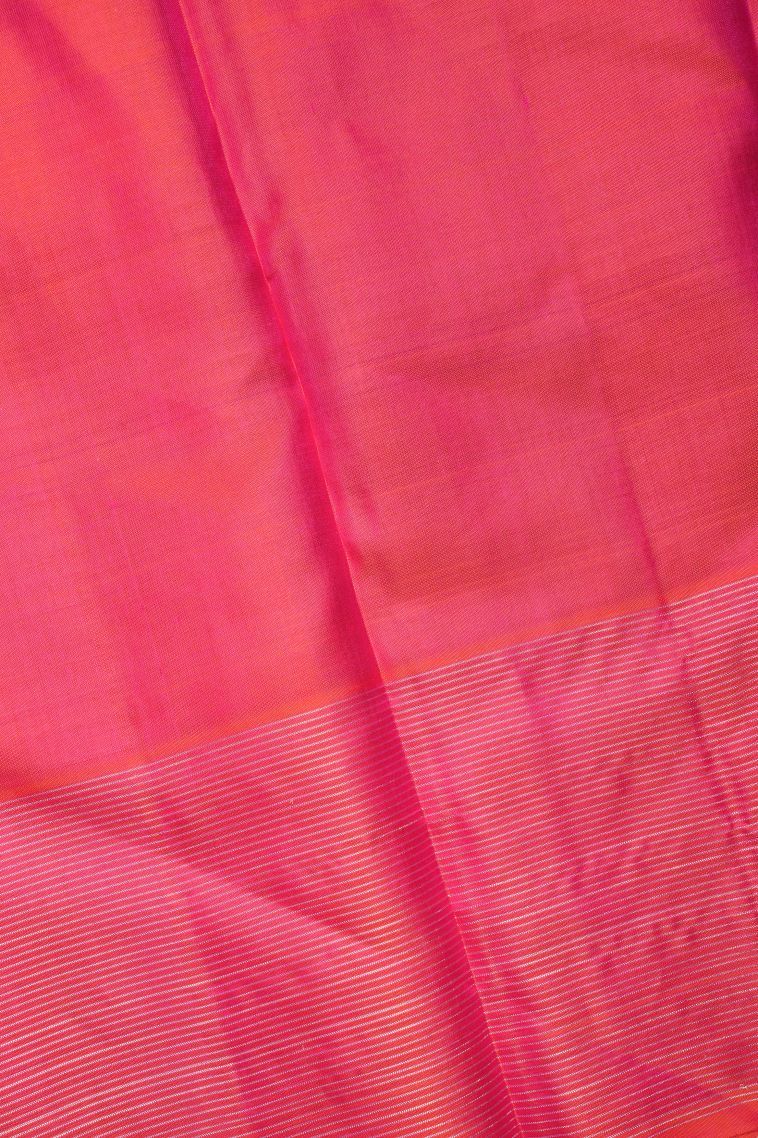 Bosenberry Purple Soft Silk Saree with Silver Zari Floral Patterns view 3