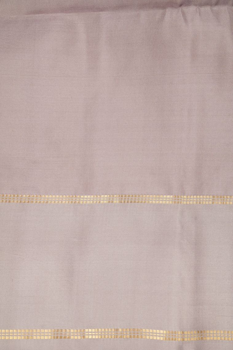 Lapis Blue Soft Silk Saree with Gold Zari Stripes view 3