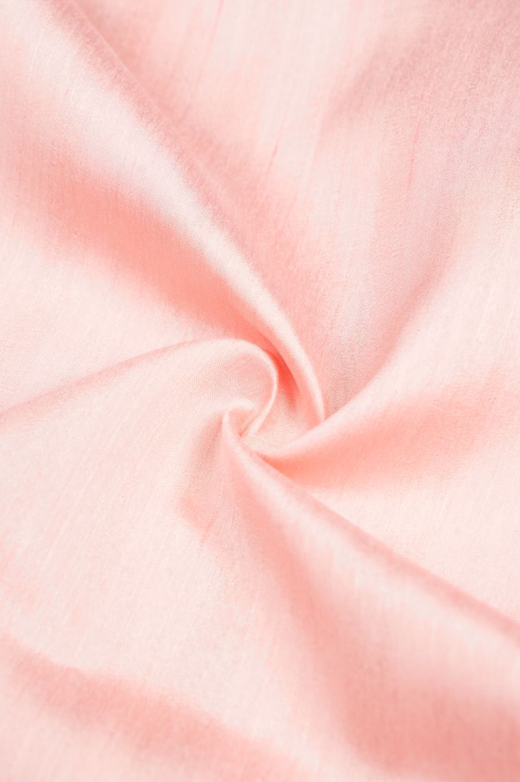 Blush Pink Tussar Saree with Without Zari Zari Plain view 4