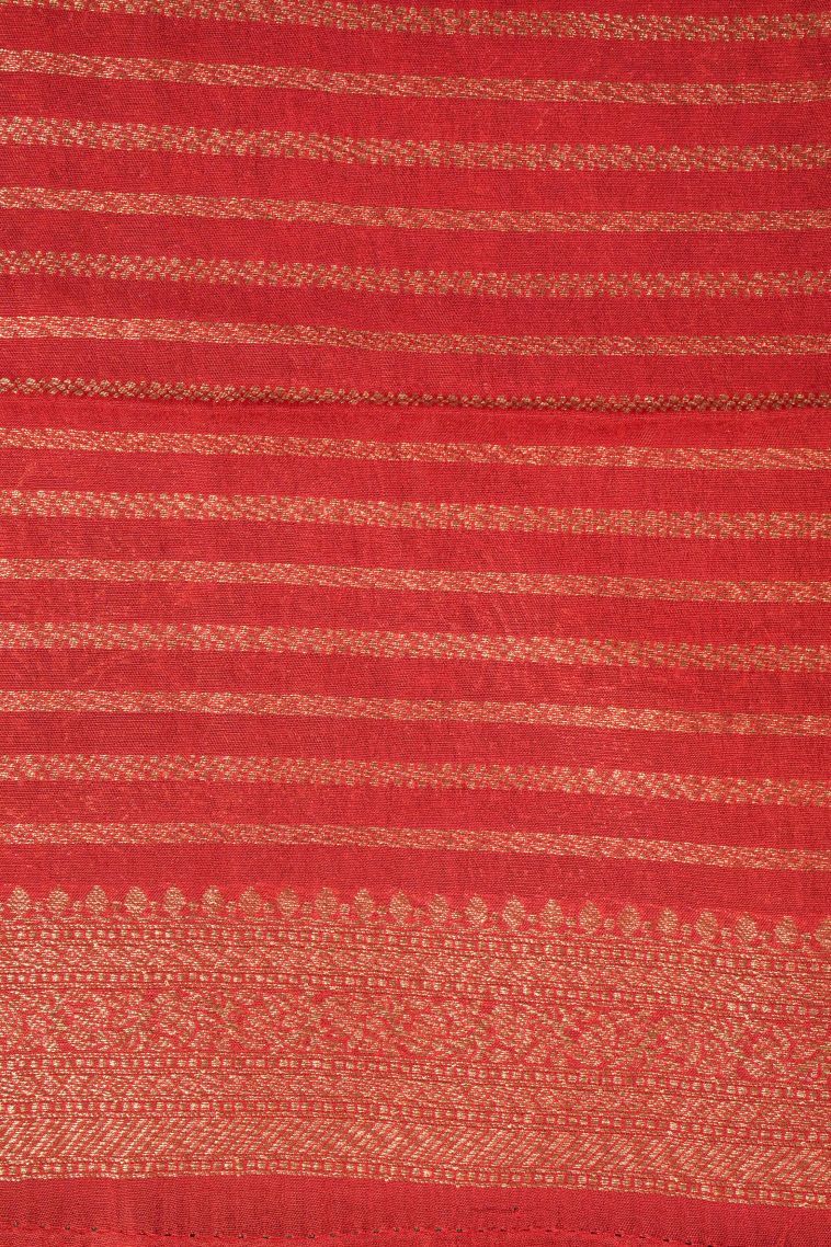 Basil Green Banaras Sarees with Copper Zari Buttis (small Dots Or Motifs) view 3