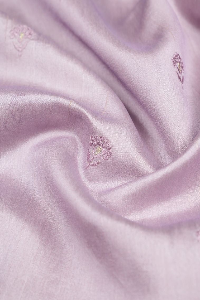 Lavender Purple Tussar Saree with Without Zari Zari Buttis (small Dots Or Motifs) view 4