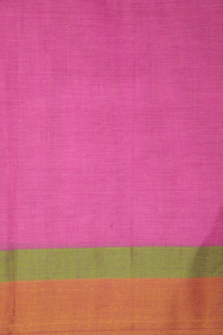 Bubblegum Pink Kovai Cotton Sarees with Without Zari Zari Buttis (small Dots Or Motifs) view 3
