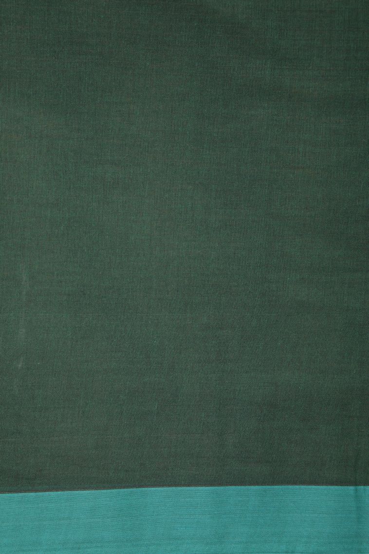 Basil Green Kovai Cotton Sarees with Without Zari Zari Stripes view 3