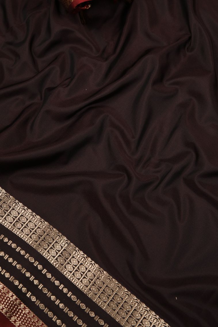 Tawny Brown Soft Silk Saree with Copper Zari Buttis (small Dots Or Motifs) view 3