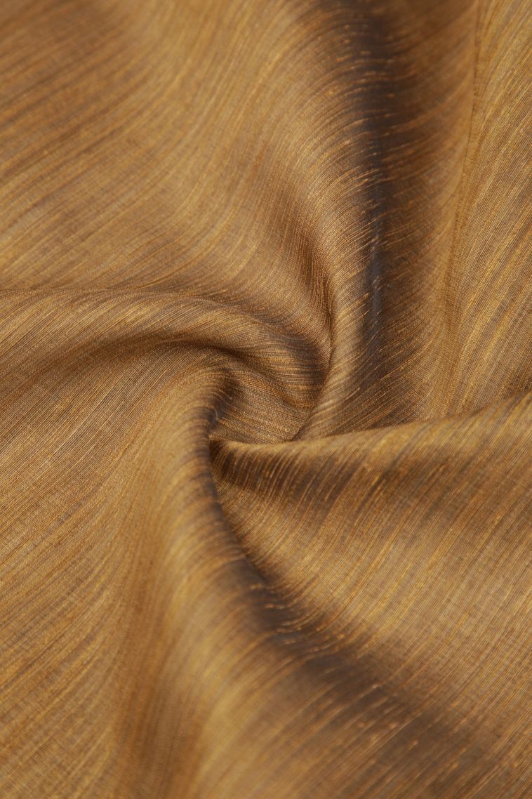 Gold Tussar Saree with Without Zari Zari Plain view 4