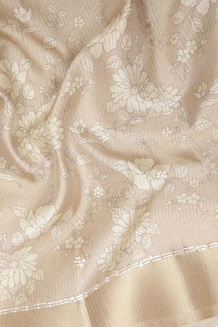 Mauve Purple Tussar Saree with Without Zari Zari Floral Patterns view 3