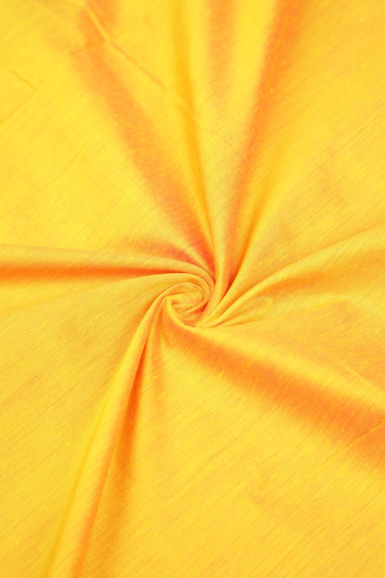 Lemon Yellow Kalyani Cotton with Without Zari Zari Plain view 4
