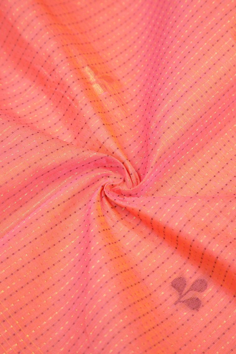 Ballet Pink Kovai Cotton Sarees with Without Zari Zari Stripes view 4