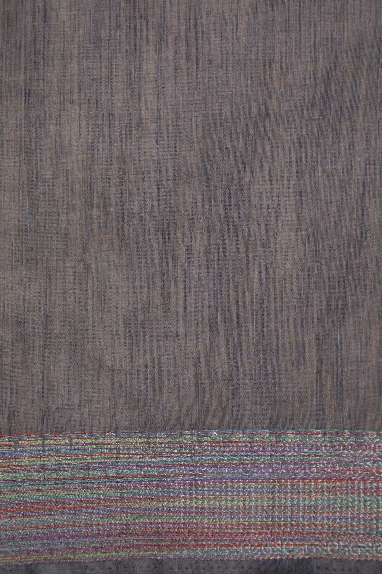 Tiger Orange Tussar Saree with Without Zari Zari Plain view 3