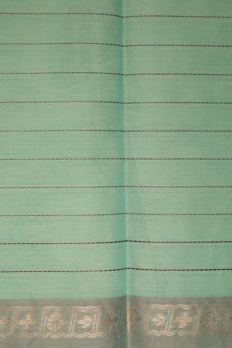 Lime Green Kovai Cotton Sarees with Without Zari Zari Checks view 3