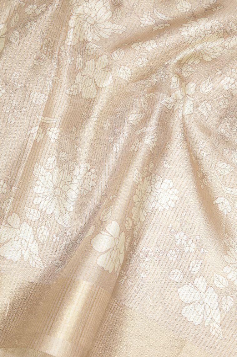 Rosewood Pink Tussar Saree with Without Zari Zari Floral Patterns view 3