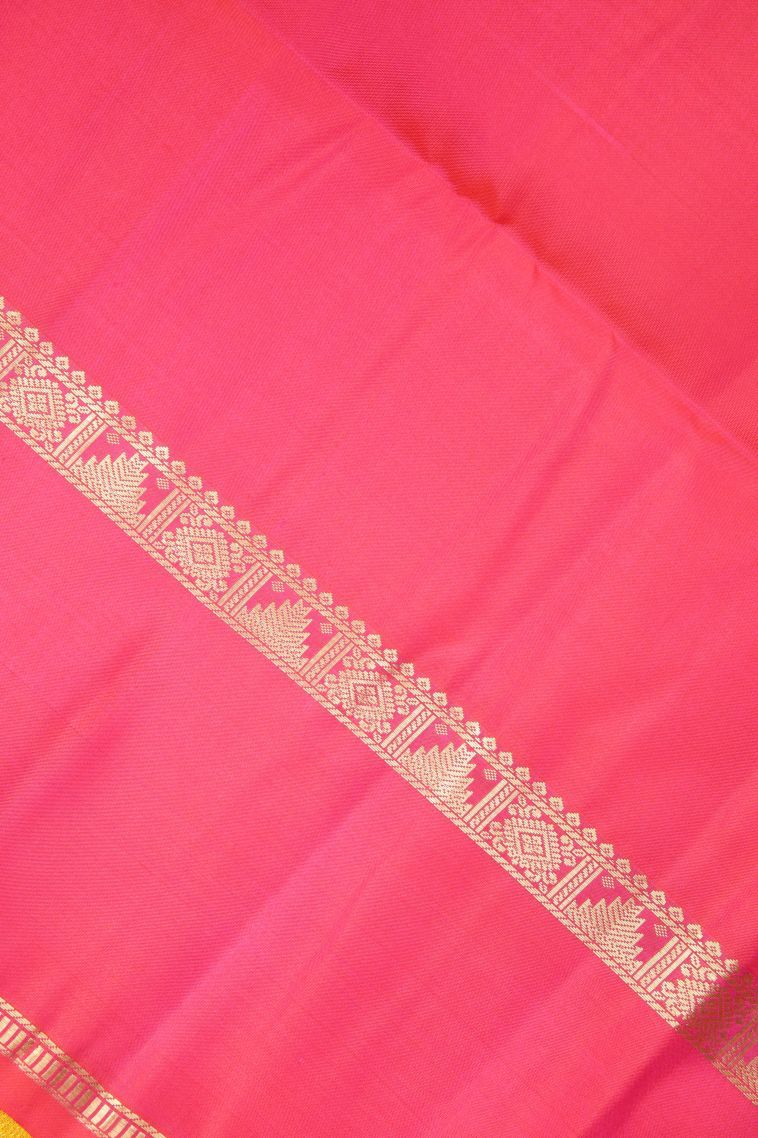 Lemon Yellow Soft Silk Saree with Gold Zari Buttis (small Dots Or Motifs) view 3