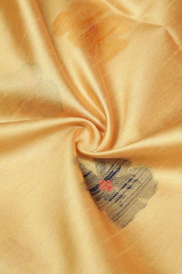 Gold Tussar Saree with Without Zari Zari Buttis (small Dots Or Motifs) view 4